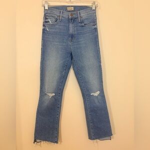 MOTHER The Insider Crop Step Fray Denim